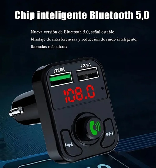 TRASMISOR RECEPTOR BT P/ AUTO 12V-24V